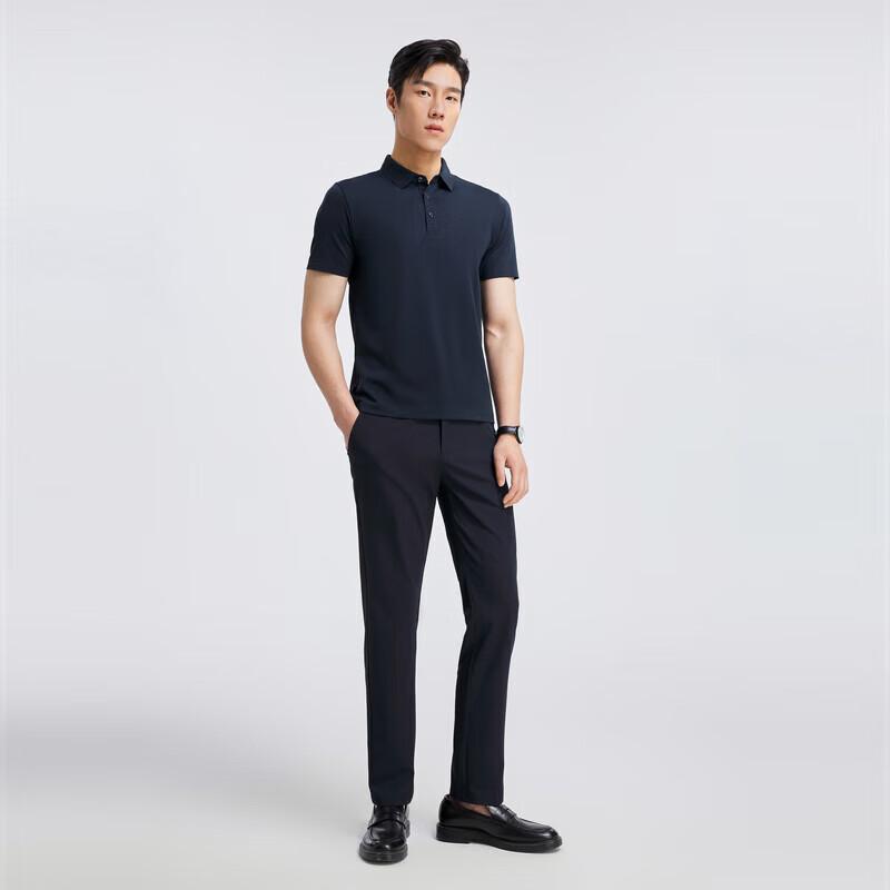 YOUNGOR Men s Premium Business Casual Short-Sleeve Polo Shirt M