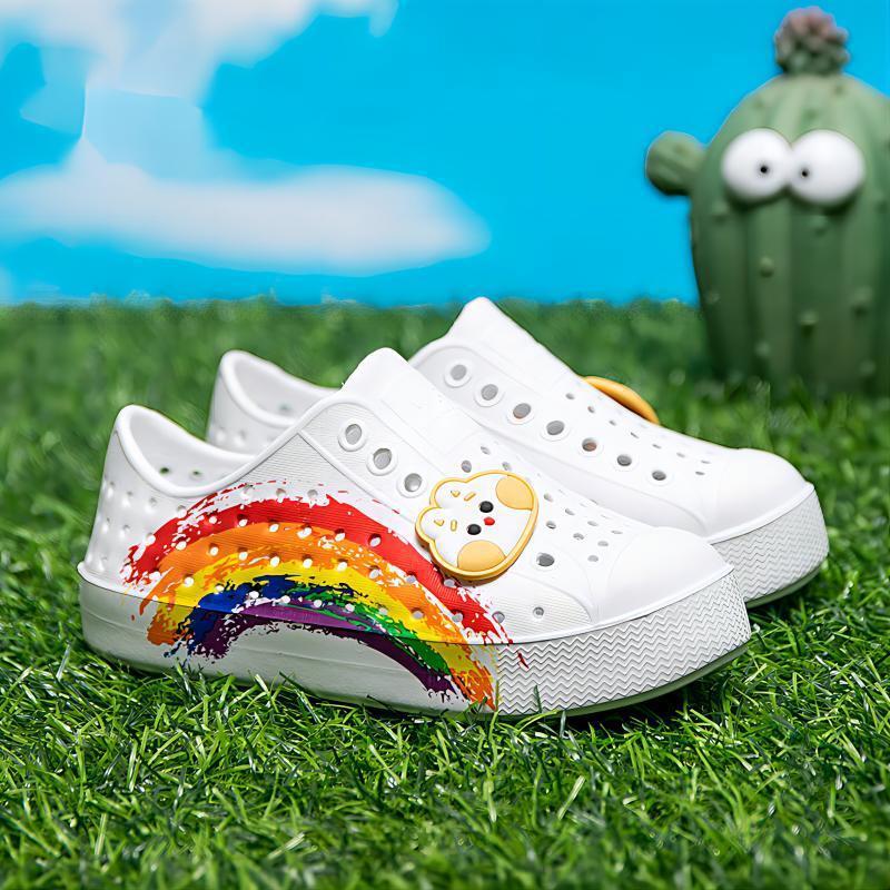 Parent-child hole shoes Women's children's hole shoes Non-slip sandals Men's and women's outdoor baotou wading outside the beach breathable shoes