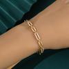 Gold Plated Paperclip Link CZ Tennis Bracelet – Luxury Adjustable Jewelry, Sparkle Gift for Women