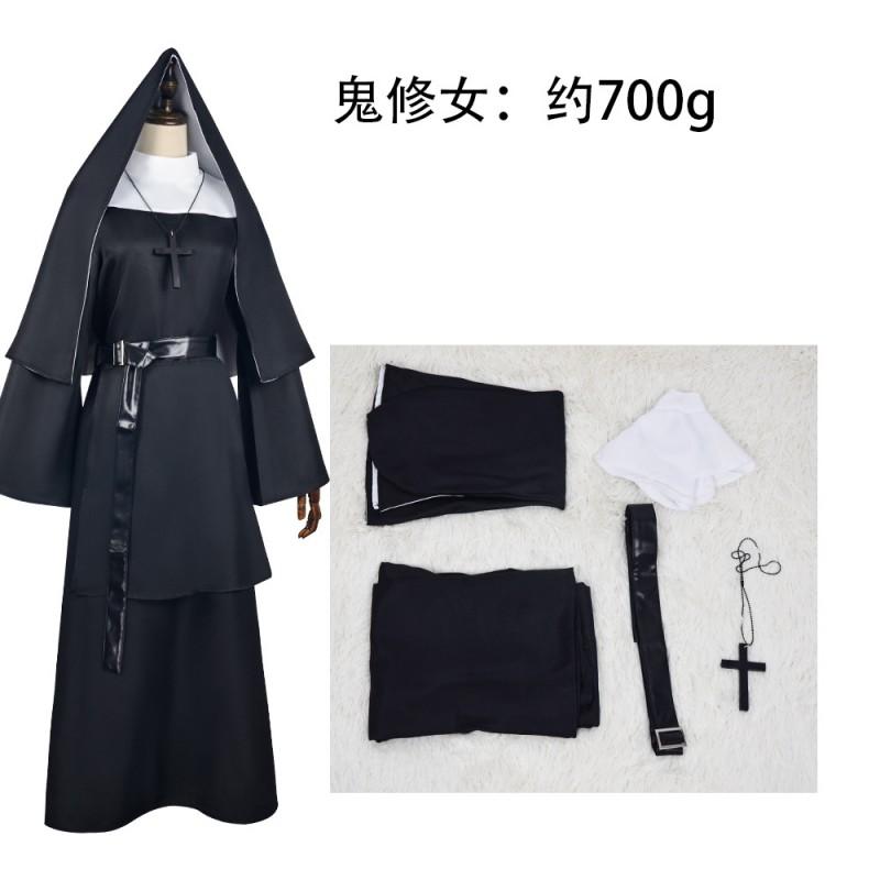 Halloween Nun Cosplay Costume Horror Themed Party Outfit Role Play