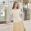Women's Pure Cotton Twisted Waist Short Sleeve T-shirt
