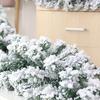 6/9ft Artificial Norfolk Pine Garland Real Touch Christmas Faux Green/Snow Frosted Cedar Pine Garland for Fireplace Table Mantle Wall Indoor