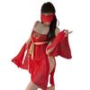 Sex Underwear Tang Style Retro Peony Sex Belly Pocket Set Silk Gauze Skirt Sexy Court Dance Skirt