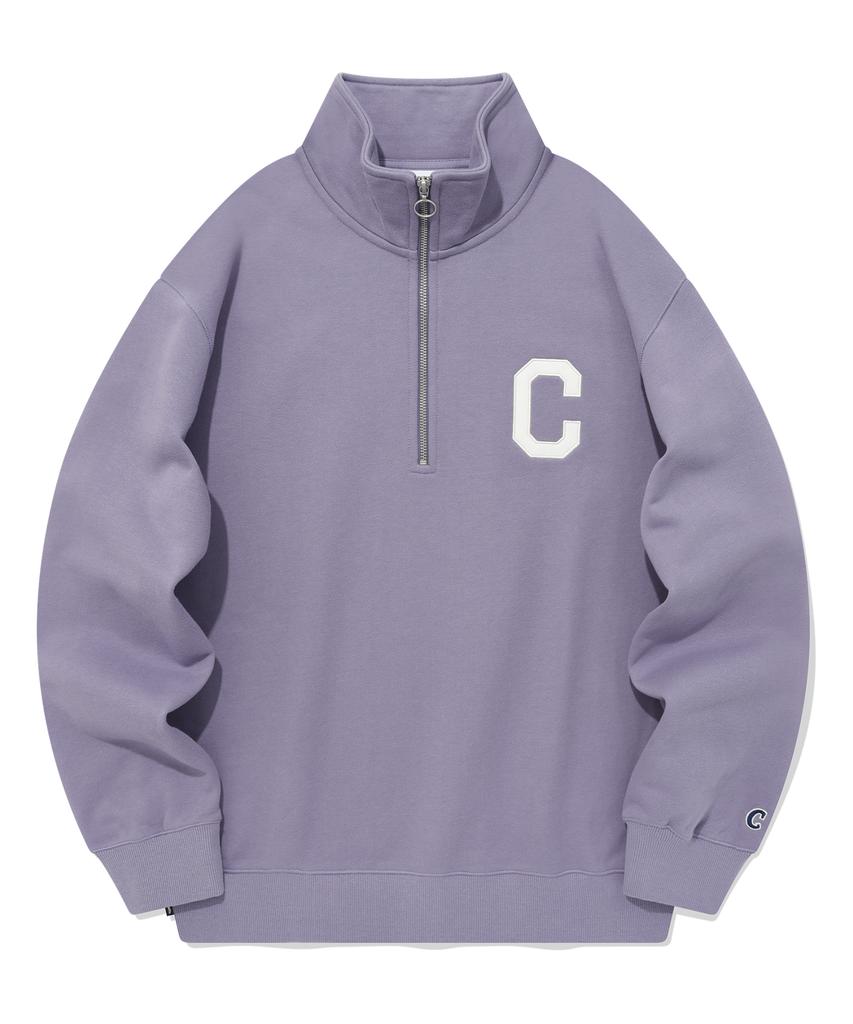 COVERNAT C Logo Half Zip Sweatshirt Lavender