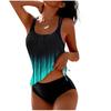 Tankini Swimsuits for Women with Bottom Athletic Two Piece Bathing Suits Racerback Tank Tops Printed Swimwear
