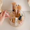 360 Rotating Makeup Brush Holder With Lid for Vanity Makeup Organizer Cosmetics Lipstick Storage Box Tools Cotton Swab Container