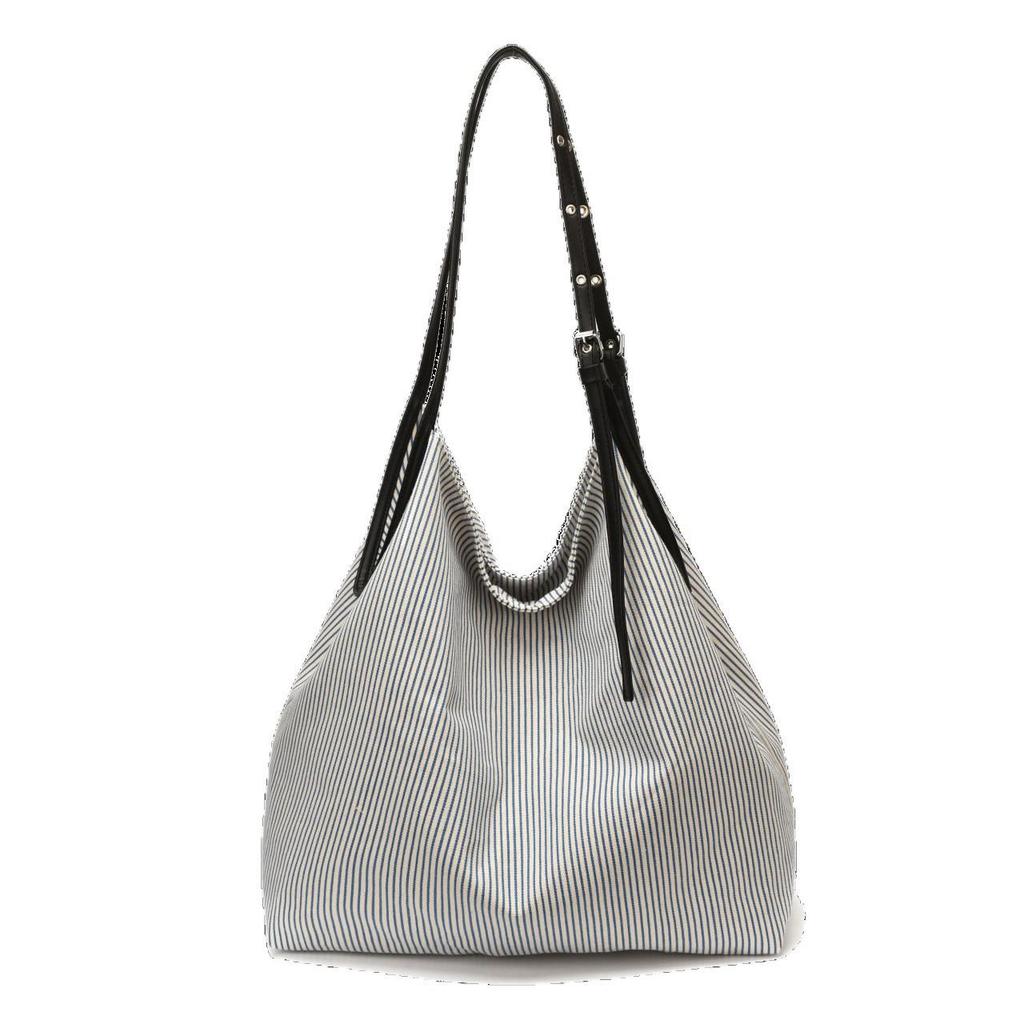 Women's Striped Tote Bag - Versatile, Lightweight, Large Capacity Handbag for Commuting and Shopping
