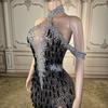 2026 Spring Arrival: Pink Sequin Mermaid Evening Gown for Banquets and Events