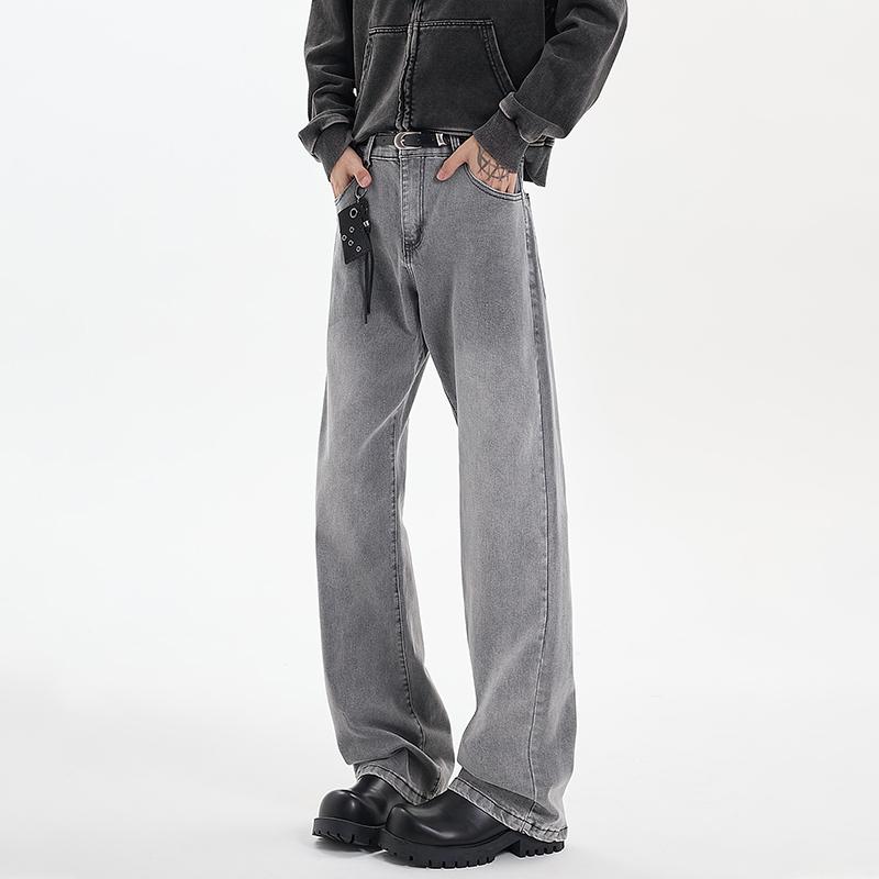 2024 High Street Men Women Trendy Straight Leg Washed Jeans Couples Loose Retro Casual Pants Wide Denim Pants Male Baggy Harajuku Trousers