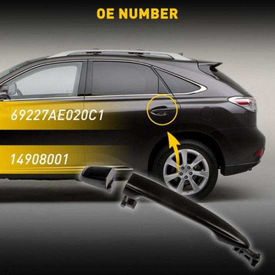 For 2007-2011 Toyota Camry Black Outer Exterior Door Handle Rear Left or Right