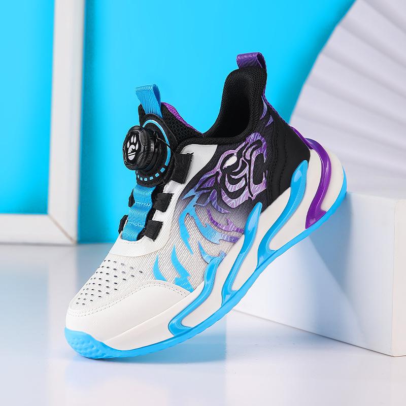 Boys' Fashion Running Shoes 2025 Mesh Breathable Non-slip Cartoon Wear-resistant Versatile Sports Shoes Medium and Older Children's Basketball Shoes