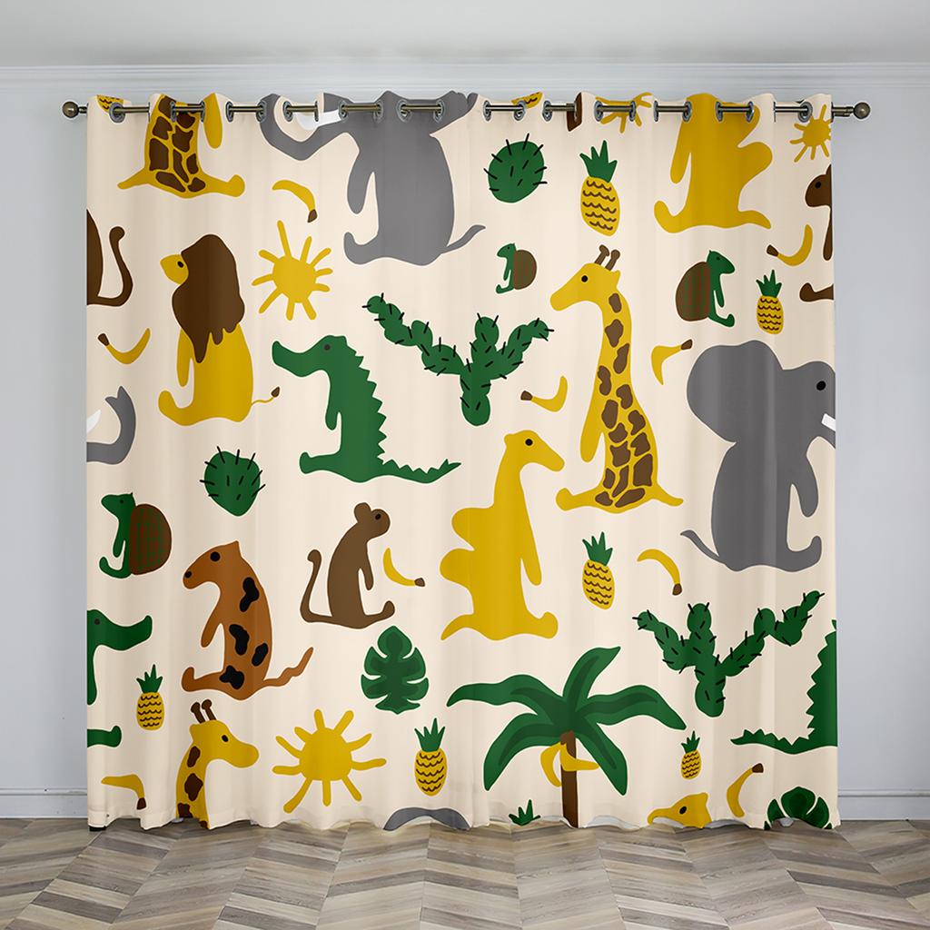 Cartoon Style Ctue Dinosaur Thin Shading Decorative Piece Dinor Children Window Drapes For Living Space Bedroom Space Decor
