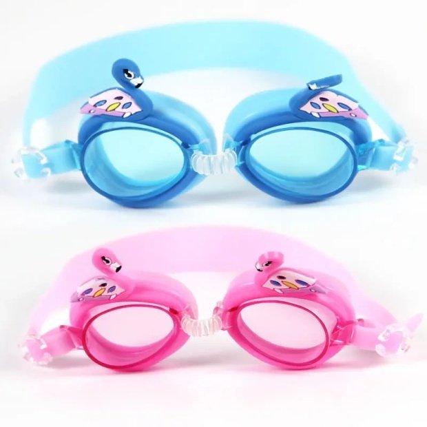 Kids' Pink Cartoon Anti-Fog Swim Goggles - Waterproof, HD Vision for Toddlers