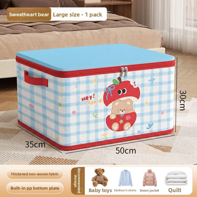 Collapsible Fabric Storage Bin With Cartoon Patterns For Bedroom Closet Organization