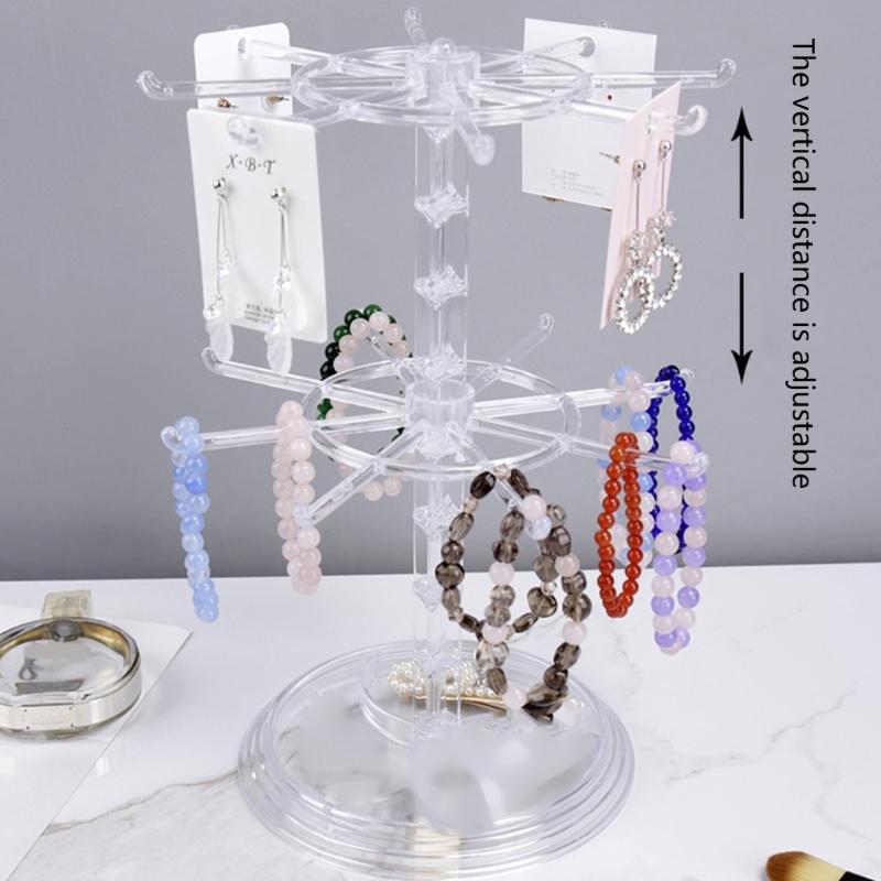 Drehbarer Kunststoff-Schmuckständer, Schreibtisch-Display-Ständer für handgefertigte Perlen-Anhänger Schlüsselanhänger Kleine Ornamente