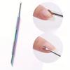 Stainless Steel Double-Headed Nail Pusher Cuticle Remover Exfoliation Prep Tool Clean Dead Skin Circle Bevel Shovel Manicure Pen