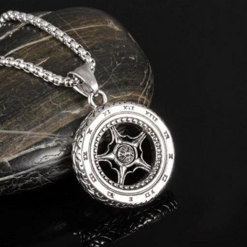 Tire Titanium Steel Necklace Trendy Men's Versatile Simple Spring/summer Date Pendant Couple Accessories