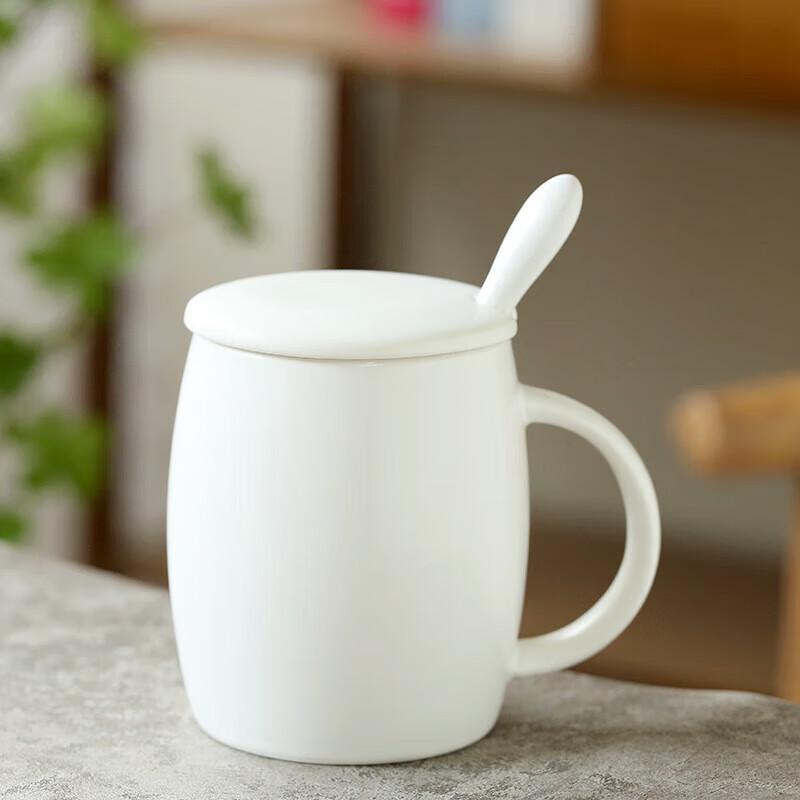 TeaXun Creative Ceramic Mug with Lid and Spoon