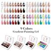 New 2-in-1 Nail Stamping Gel Stamper Transfer Gel Gradient Smudge Painting No Wipe Nail Art Gel 12 Colors Set