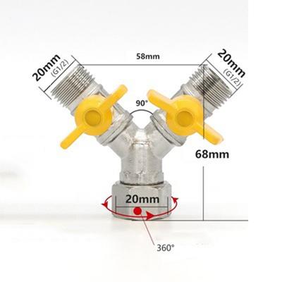 Useful 2/3 Switch Brass Diverter Valve Rustproof Thickened 3 Way Shut Off Valve Anti-leak Multi-purpose Y Shaped Ball Valve Boat