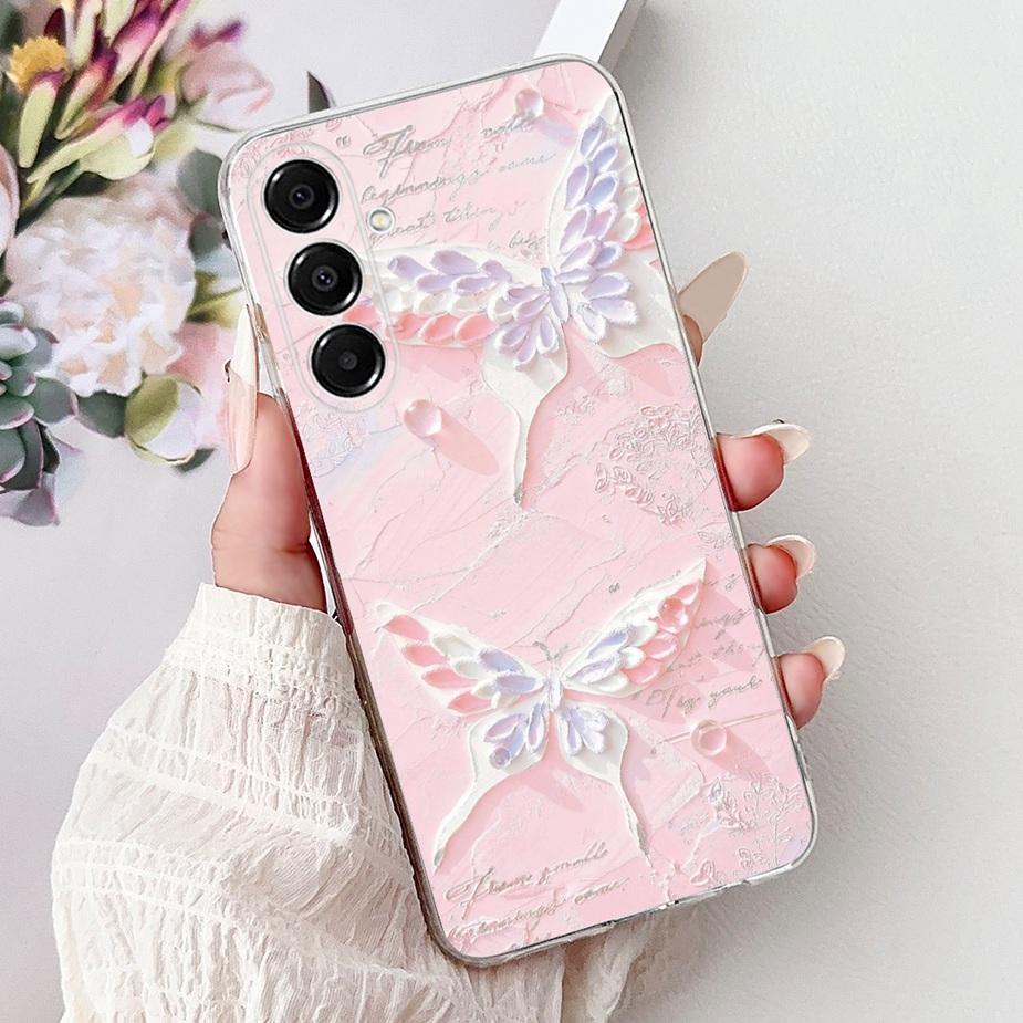 For Samsung Galaxy A17 5G Case SM-A176B New Cat Butterfly Painted Cover Soft Slim Phone Case For Samsung A17 A 17 5G Fundas Bags