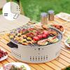 Přenosný gril Korejský vařič na dřevěné uhlí Nerezový dělený BBQ vařič Kulatý nepřilnavý grilovací stojan pro venkovní kempování