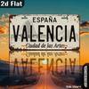 2D Flat Retro Valencia Metal Sign, Spain City Decor Plaque, Spanish Metal Wall Art for Man Cave & Home Decor
