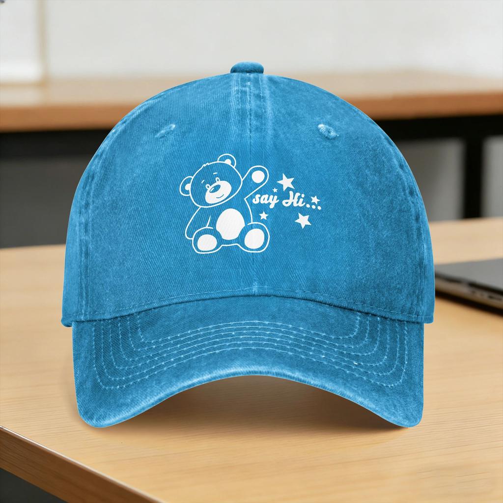 Teddy Bear Playing Badminton Print Casual Baseball Cap Summer for Young Unisex And Women Trucker Hat Hot Sale Kpop