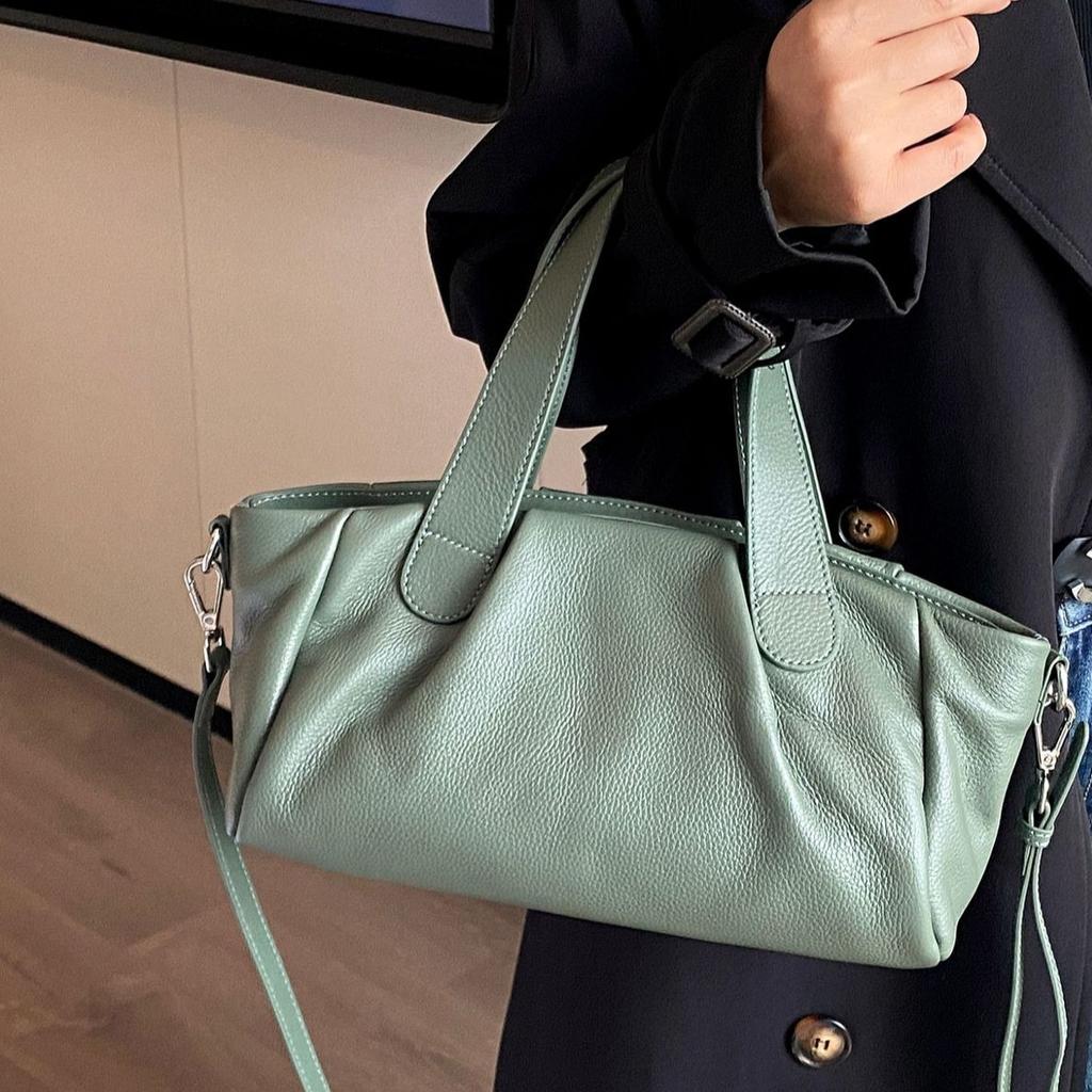 Women's Top Grain Leather Tote Bag - European & American Fashi Shoulder Handbag, Practical Soft Tote for Work & Daily Commute
