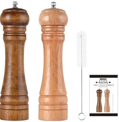 Professzionális borsfűszeres bors kézi fekete fűszeres fekete sóőrlő által kiváló minőségű természetes fa ápolókefe durva és beállított virág japán