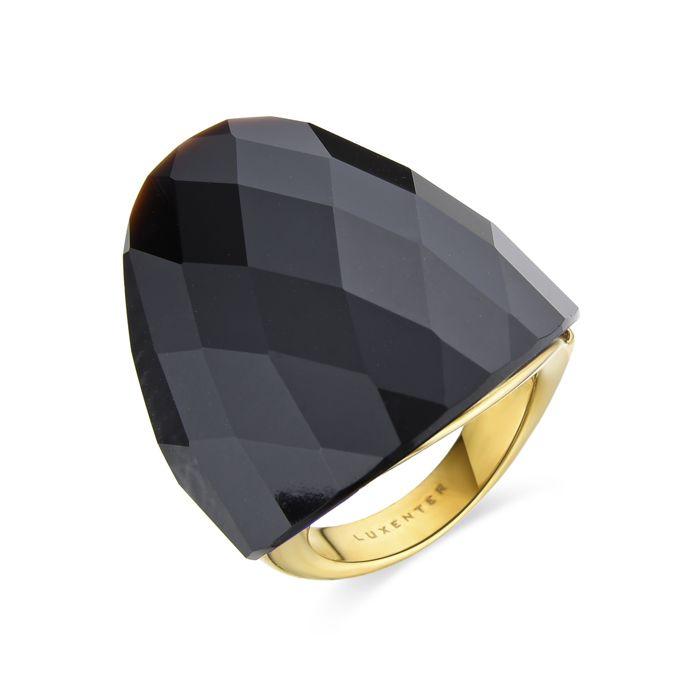 Bague - Luxenter - Konsil - Quartz onyx hydrothermal - Or jaune 18 carats - 32,3 mm