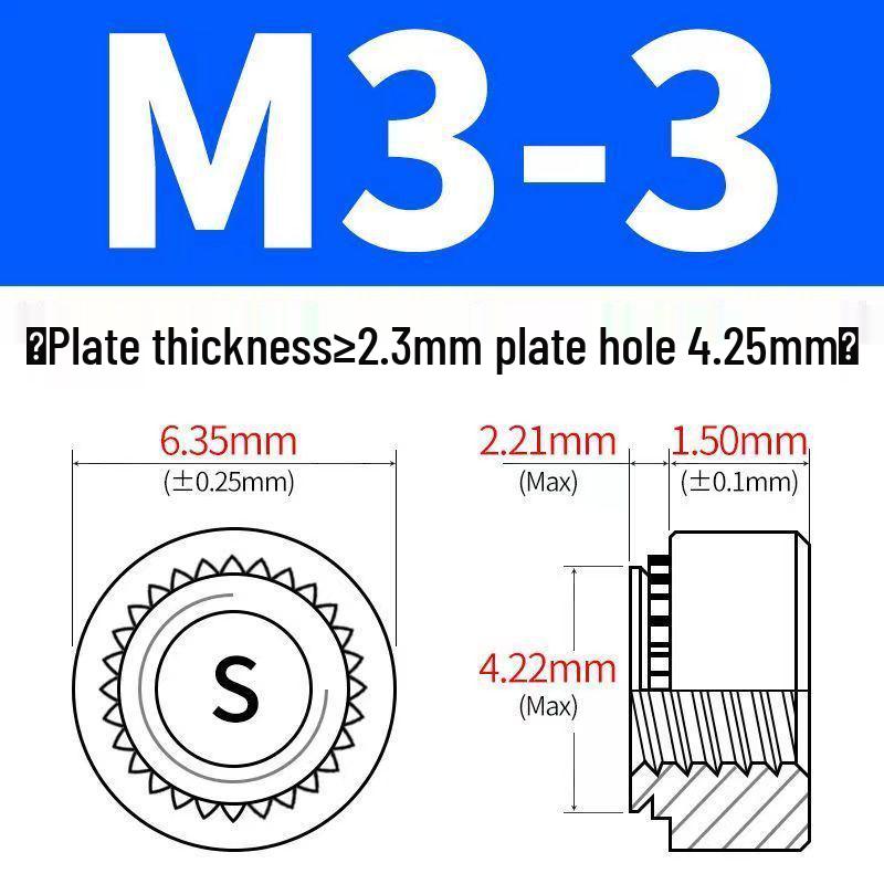 Verzinkte selbstsichernde Muttern, unverlierbare Muttern M3-M12, Einbaumuttern und Einpressmuttern