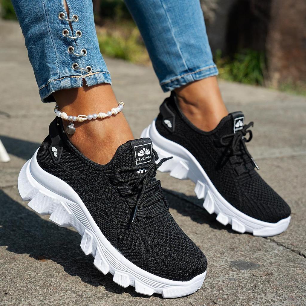 Women's Stylish Flyknit Shoes - 2025 Autumn Collection, Lightweight, Breathable, Plus Size