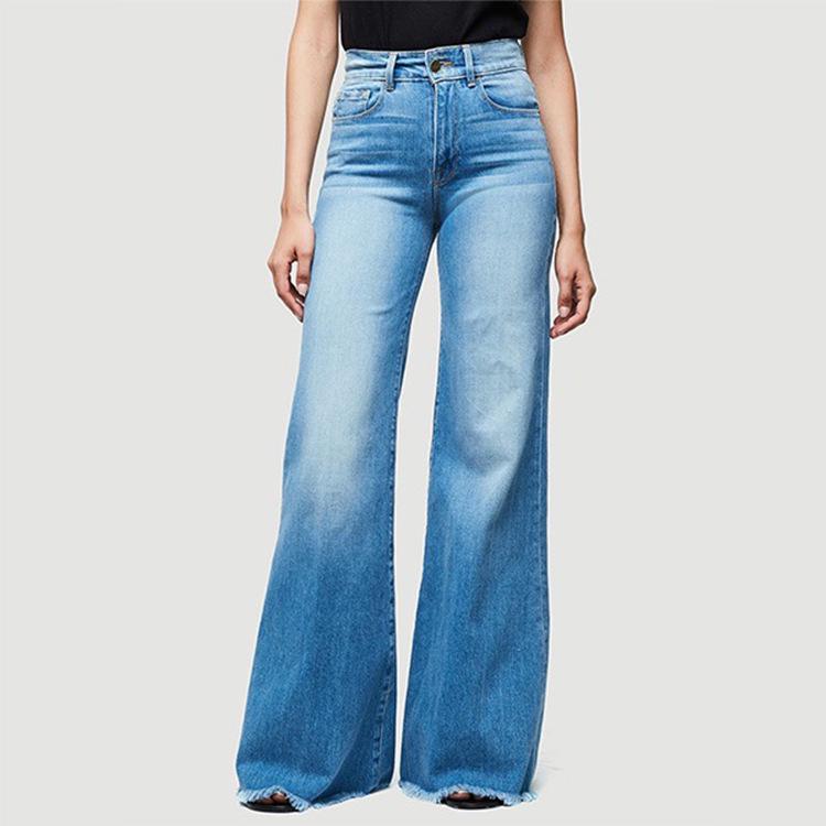 2024 Summer Elegant Mid-Waist Flared Denim Pants for Women