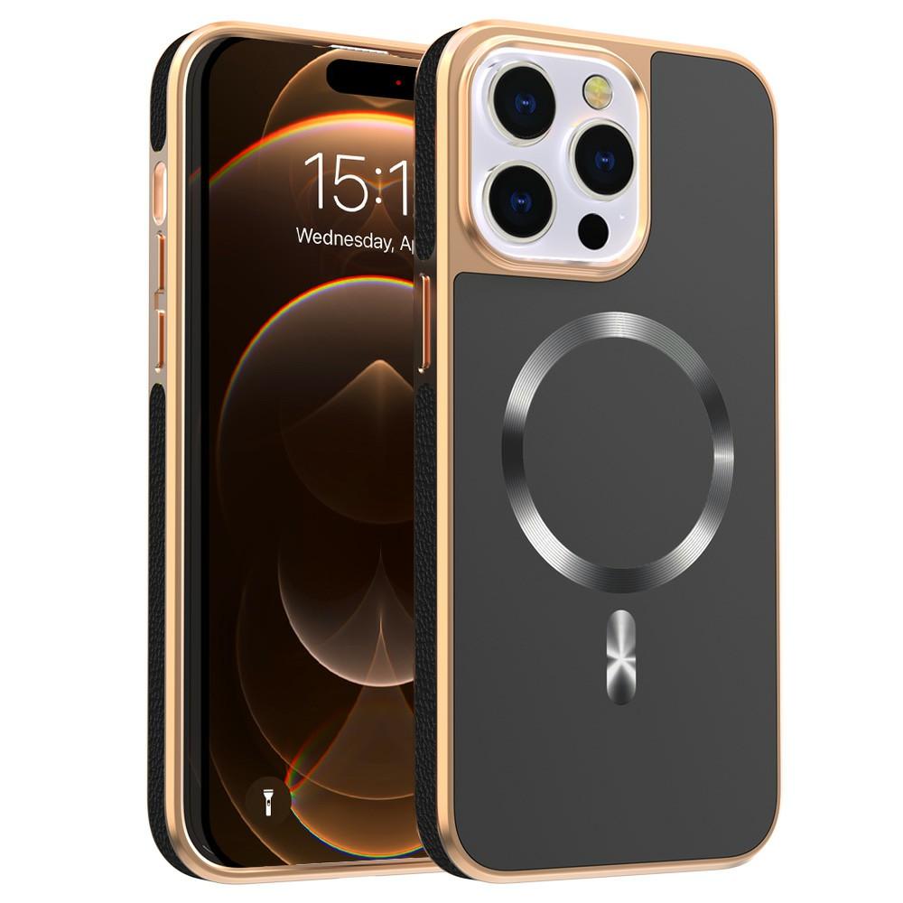 For iPhone 15 Pro Magnetic Case Electroplating Anti-Drop TPU+PC Phone Back Cover