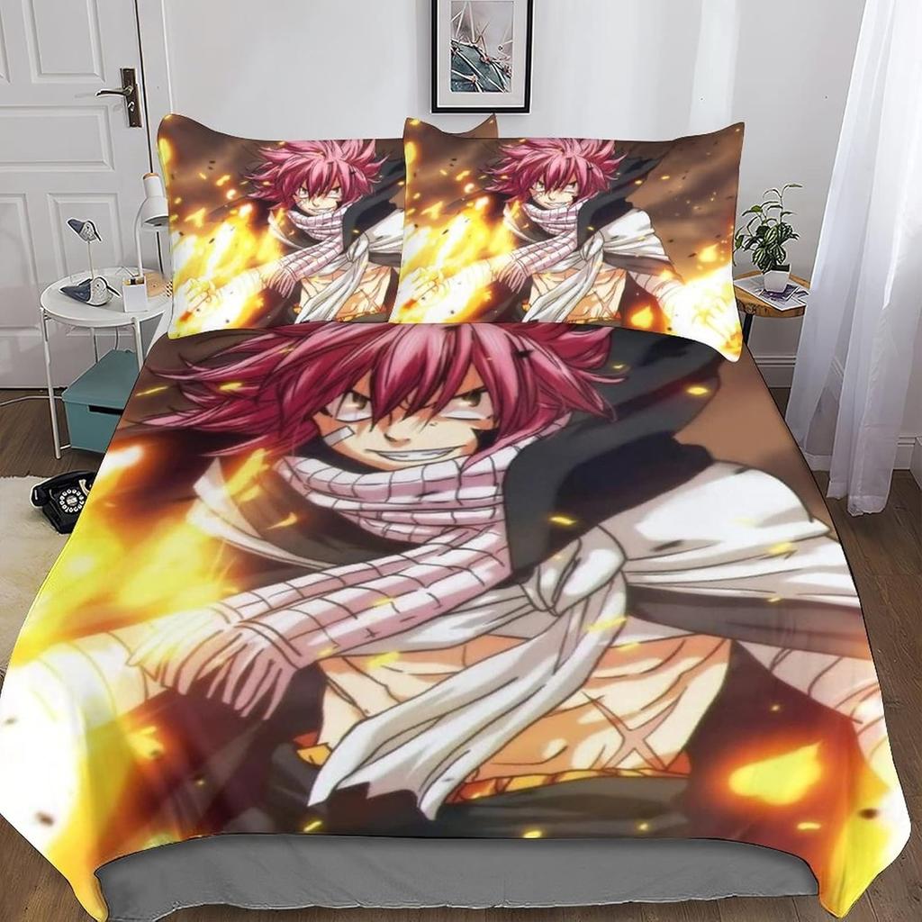 Cartoon Fairy Tail Duvet Cover Pillowcase Bedding Set Adult Boy Girl Bedroom Decoration Children Single Double Large Size