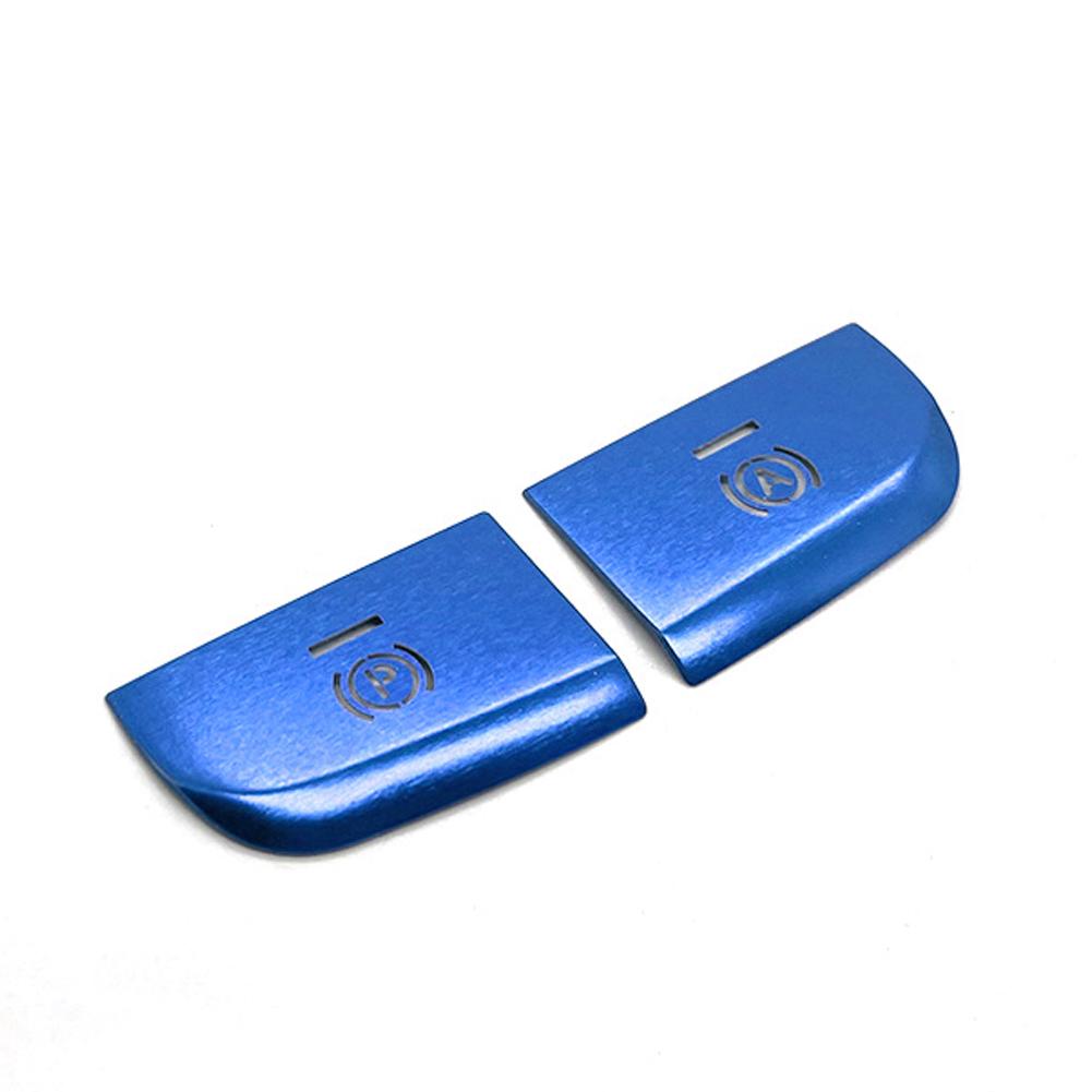 2Pcs Car Electronic Handbrake Hand Brake Button Sticker Cover Trim Accessories