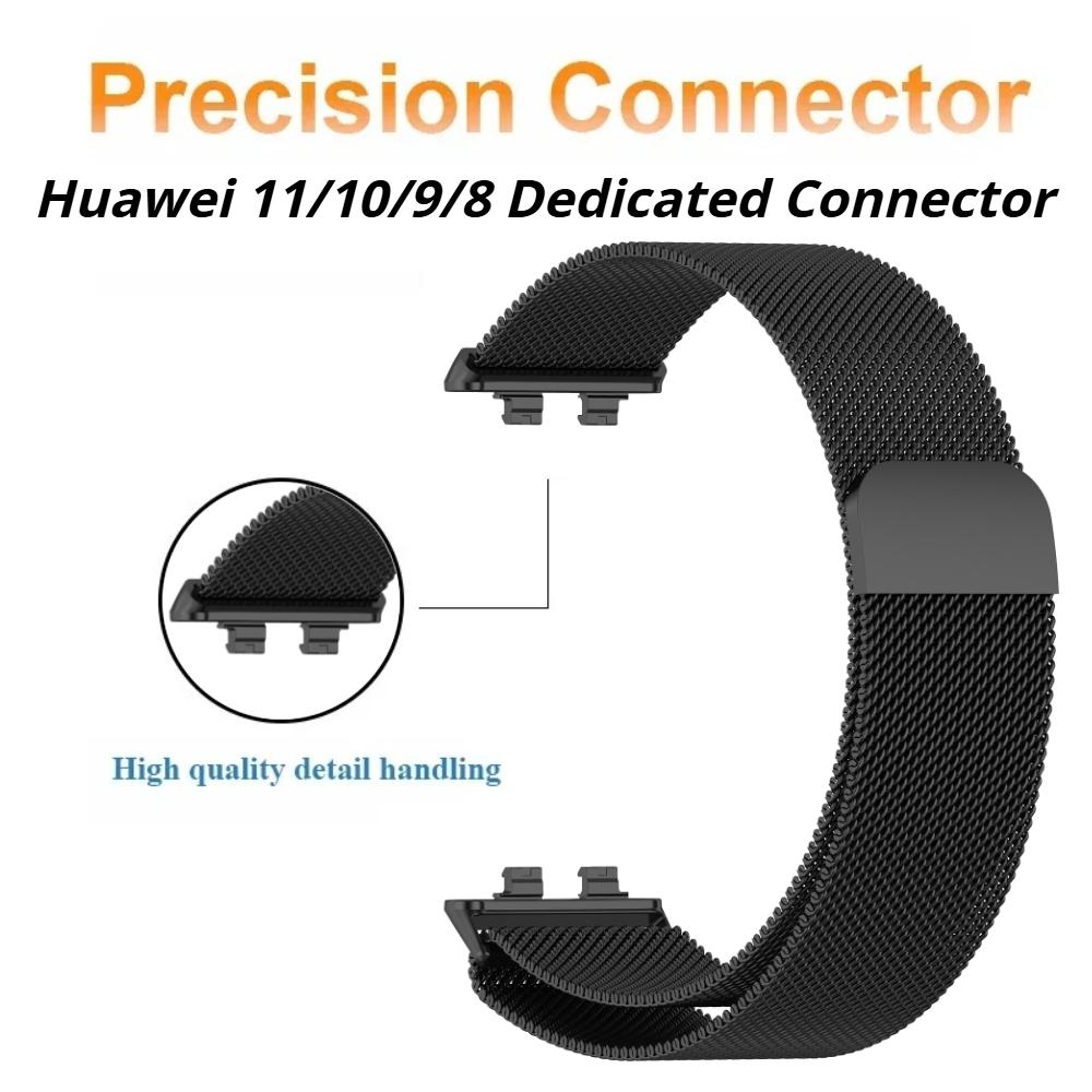Metal Strap For Huawei Band 11/11Pro Bracelet With for Huawei Band 8/9/10 Bracelet Replacement Stainless Steel Milanese Magnetic Loop Watchband