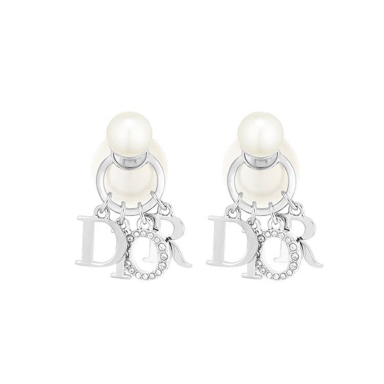 Dior Women's White Tribales Original Design European And American Style Resin Imitation Crystal Metal Earrings Earrings E1411tricy-D009