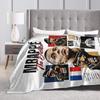 Pipini M-Mbappes Novelty Football  Fleece Throw Blankets Funny  Blankets for Sofa Bedroom Warm Bedroom Quilt,