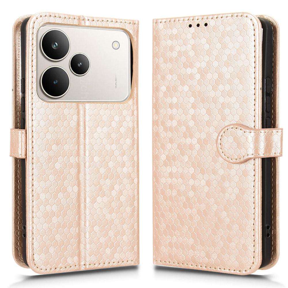 For Realme P4 5G Wallet Case Dot Pattern Imprint PU Leather Phone Cover with Wrist Strap
