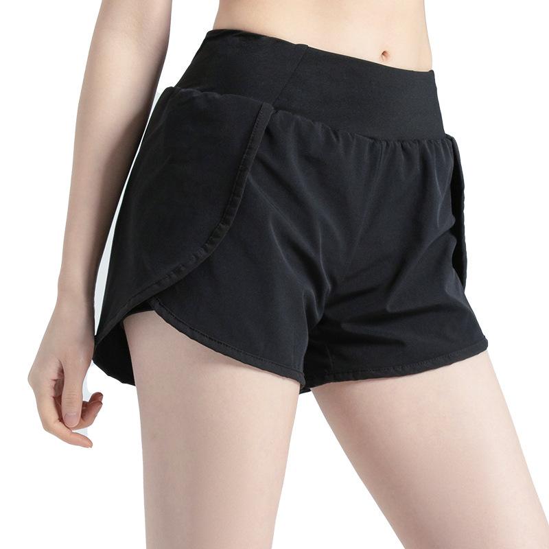 Women's Quick-Dry Breathable Yoga Shorts with Side Pocket - Anti-Exposure Design