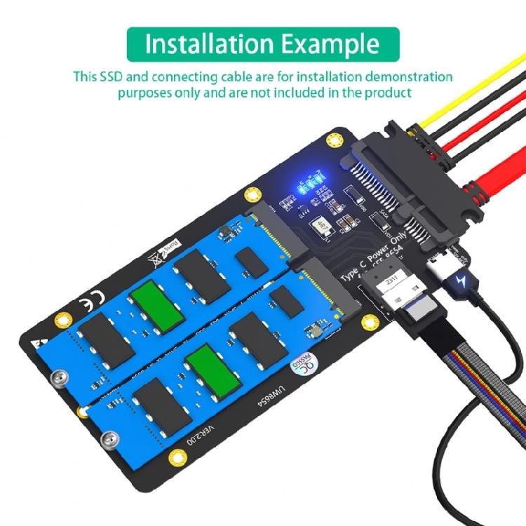 NVME M.2 to SATA3 and SFF8654 Adapter for Quick Data Transfer and Storage Solution