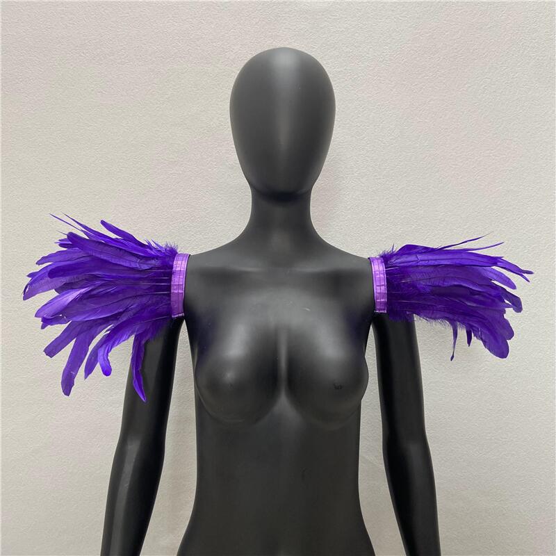 Gothic Halloween Masquerade Feather Shawl Costume Accessory