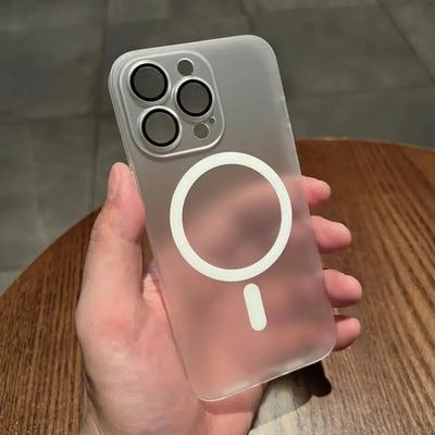 Ultracienkie matowe etui magnetyczne do iPhone 15 14 13 12 11 Pro Max 15 Plus Ochrona obiektywu Bezprzewodowe ładowanie Magsafe Pokrowiec