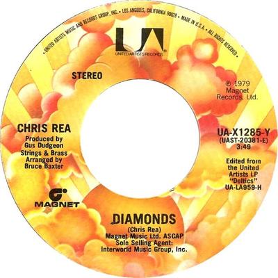 7palcová deska CHRIS REA - Diamonds UAX1285Y United Artists  1979 US Rock Použitá