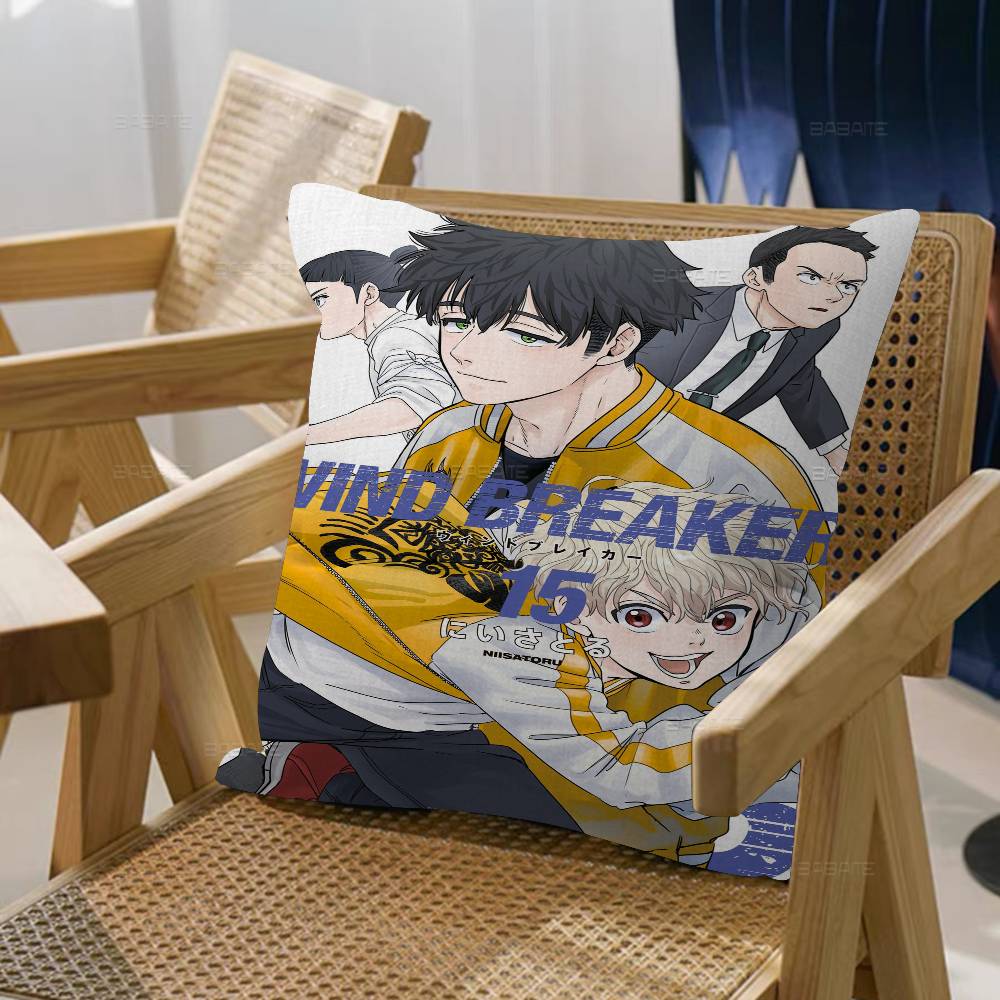Japanese Anime Wind Breaker Cushion Cover Pillow Cover Decor Pillowcase Printed Cushion Case For Couch
