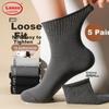 LANGSHA Cotton Mid-Calf Socks for Men, Antibacterial, Plus Size, Comfortable Fit, Wide Top for Middle-Aged And Elderly, No Tightness