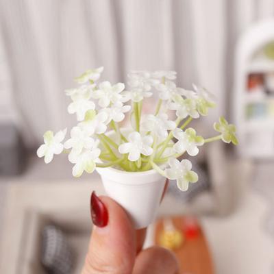 Mini Potted Plant 1:12 Scale Miniature Potted Flowers Tiny Table Centerpiece for Doll Mansion Mini Scene Decor