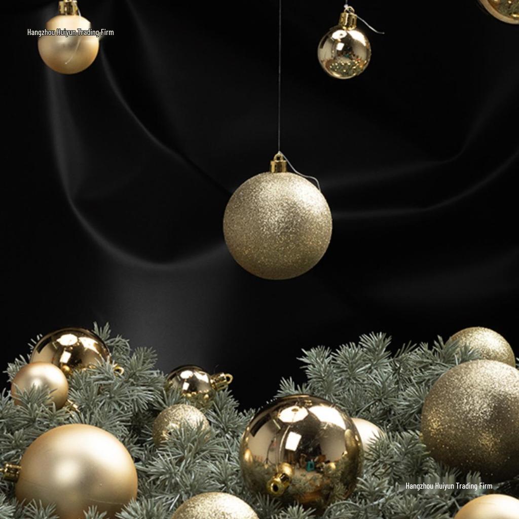 Silver Matte Electroplated Large Gold Christmas Tree Ornament, 3-60 Ball Arrangement.